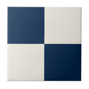 Carreau Marine Bleu & Carré beige souple Boîte à Motif élé