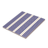 Carreau Marine bleu et beige cinq bandes motif (Côté)