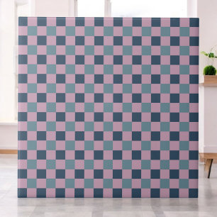 Carreau Marine bleu et rose violet À damiers Motif rétro