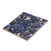 Carreau Marine bleu noir angle mosaïque marocaine motif (Côté)