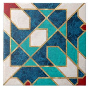 Carreau Marine Bleu Turquoise Blanc Marbre Rouge Marbre Ma