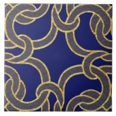 Carreau Marine Blue & Gold Celtic noeud Motif sans couture (Devant)