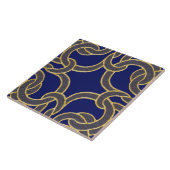 Carreau Marine Blue & Gold Celtic noeud Motif sans couture (Côté)