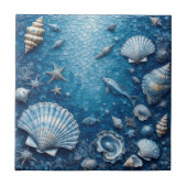Carreau Marine Life Underwater Seashells Fish Backsplash  (Devant)