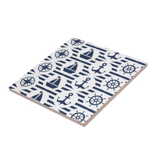 Carreau Maritime dans le motif bleu (Côté)