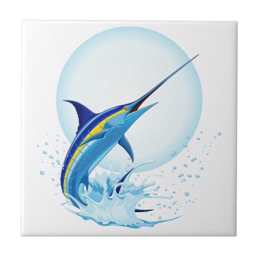 Carreau Marlin Bleu Jaillissant de l'Océan (Devant)
