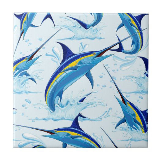 Carreau Marlin Bleu Jaillissant de l'Océan (Devant)