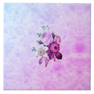 Carreau Marmo marble marbre colored flowers