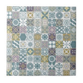 Carreau marocain - bleu pastel et or (Devant)