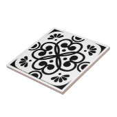 Carreau Marocain géométrique noir et blanc (Côté)