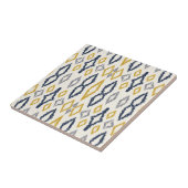 Carreau Marocain Ikat Bleu Jaune Blanc Motif (Côté)