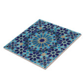 Carreau Marocain Mosaic Blues et or (Côté)