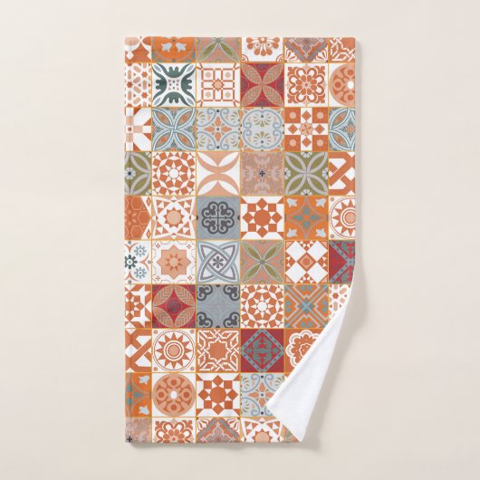 Carreau marocain orange (Serviette à main)