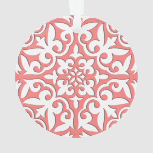 Carreau marocain - rose corail et blanc (dos)
