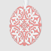 Carreau marocain - rose corail et blanc (devant)