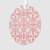 Carreau marocain - rose corail et blanc (devant)