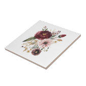 Carreau Maroon Bourgogne Blush rose Botanique Floral (Côté)