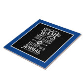 Carreau marrant salle de bain mot art céramique (Côté)