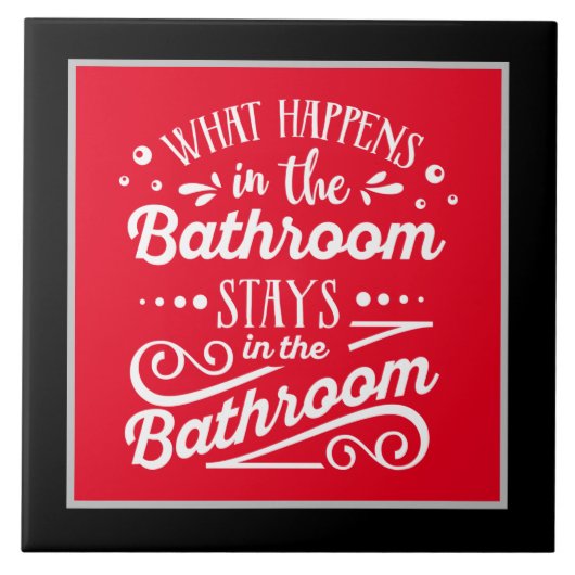 Carreau marrant salle de bain mot art céramique (Devant)