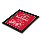 Carreau marrant salle de bain mot art céramique (Côté)