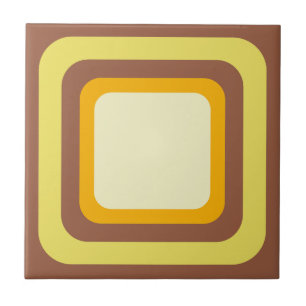 Carreau Marron Rétro Jaune Orange Beige