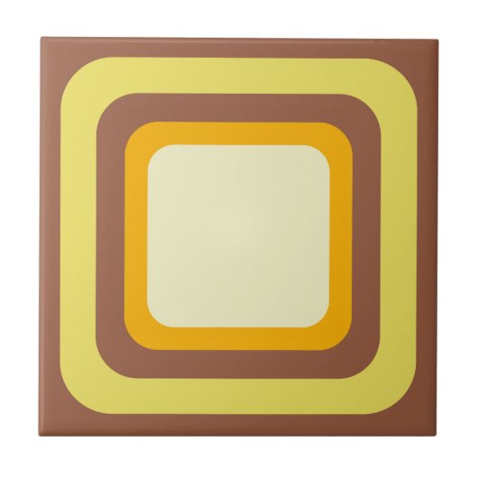 Carreau Marron Rétro Jaune Orange Beige (Devant)