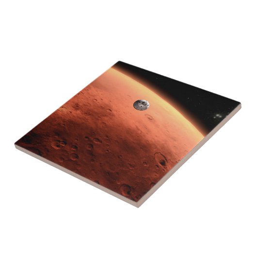 Carreau Mars Science Laboratory approchant Mars. (Côté)