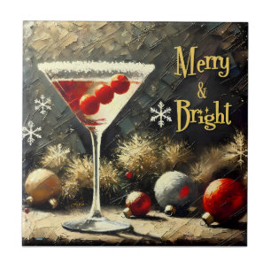 Carreau Martini de Noël aux triples cranberries Rétro 50