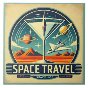 Carreau Martini Space Travel 1957 New Worlds Logo