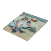 Carreau Mary Cassatt - Enfants jouant sur la plage (Côté)