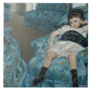 Carreau Mary Cassatt - Petite fille dans un fauteuil bleu