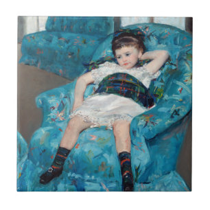 Carreau Mary Cassatt - Petite fille dans un fauteuil bleu