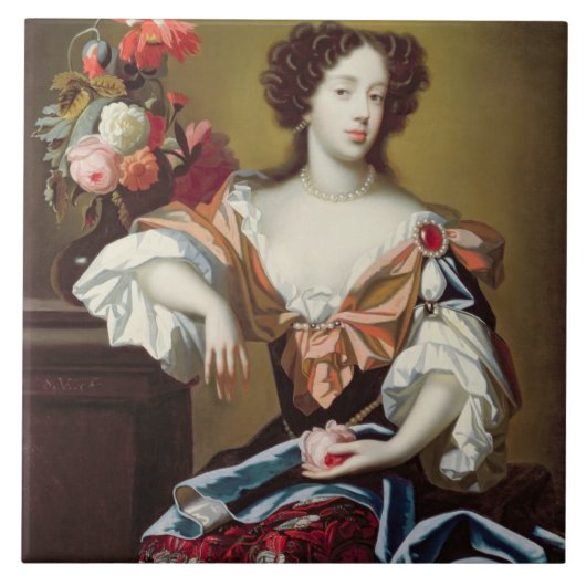 Carreau Mary de Modène (1658-1718), c.1680 (huile sur la (Devant)