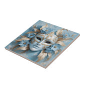 Carreau Masque de carnaval bleu et or (Côté)