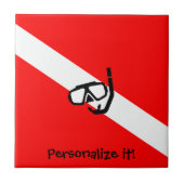 Carreau Masque de plongée avec drapeau (Devant)