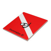 Carreau Masque de plongée avec drapeau (Côté)