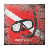 Carreau Masque de plongée avec drapeau (Devant)