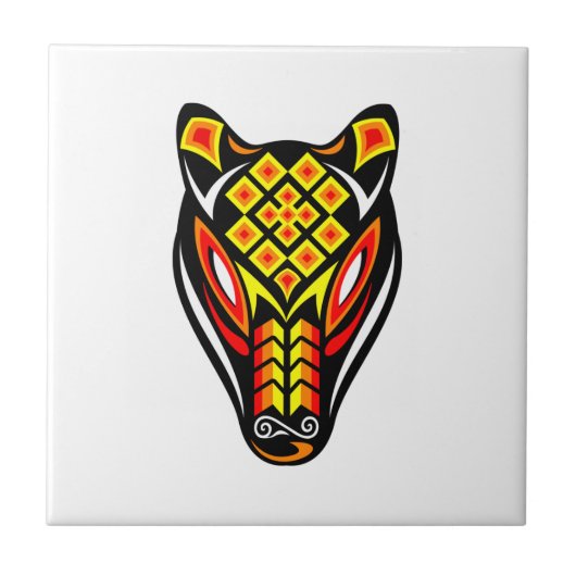 Carreau Masque Ours Huichol (Devant)