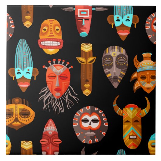 Carreau Masque tribal africain (Devant)