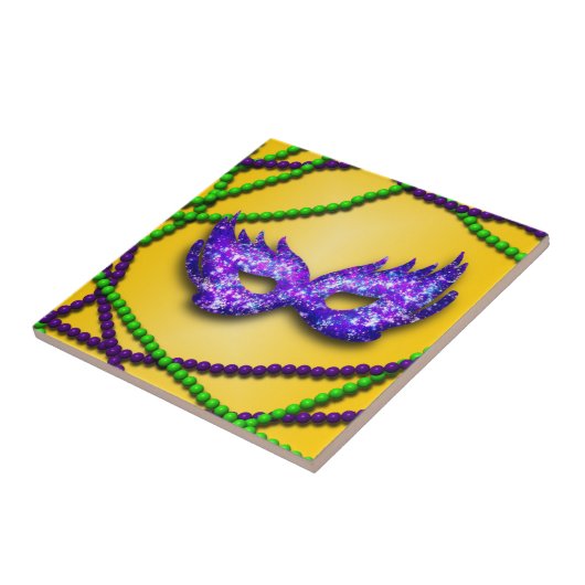 Carreau Masquerade de masque violet (Côté)