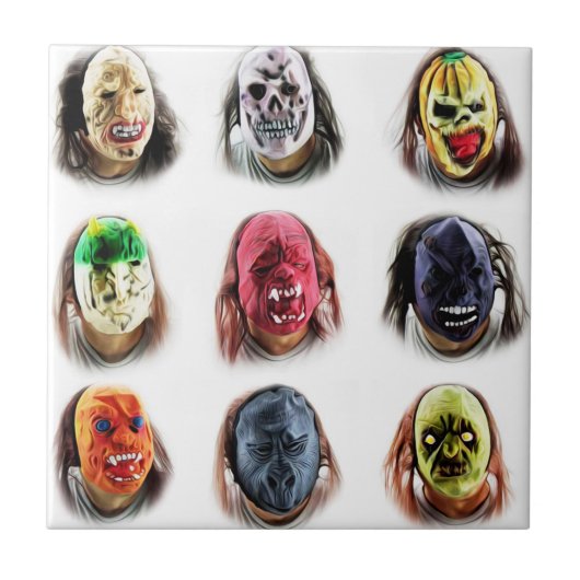 Carreau Masques d'horreur amusants (Devant)