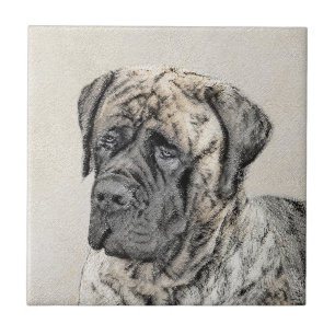 Carreau Mastiff anglais (Brindle) Peinture - Chien Art