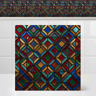 Carreau Matrice de vitrail de cathédrale à motif diamant l