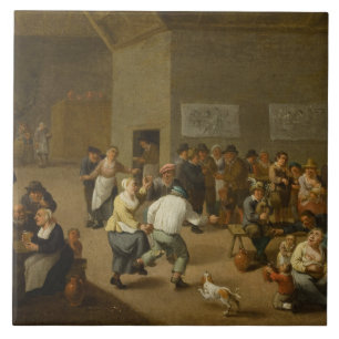 Carreau Mattheus van Helmont - Amusement à l'Inn