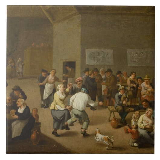 Carreau Mattheus van Helmont - Amusement à l'Inn (Devant)