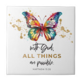 Carreau Matthieu 19:26 Tout est possible papillon (Devant)