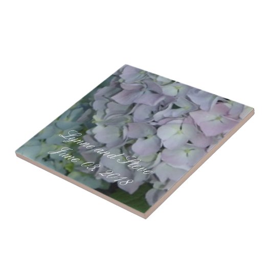 Carreau Mauve Hydrangea Date Mariage (Côté)