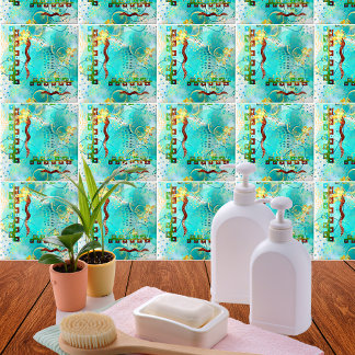Carreau Mayan Turquoise & Golden Misty Sky