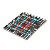 Carreau Maze Carré coloré à damiers modèle géométrique (Côté)