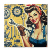Carreau Mécanique vintage pin-up (Devant)